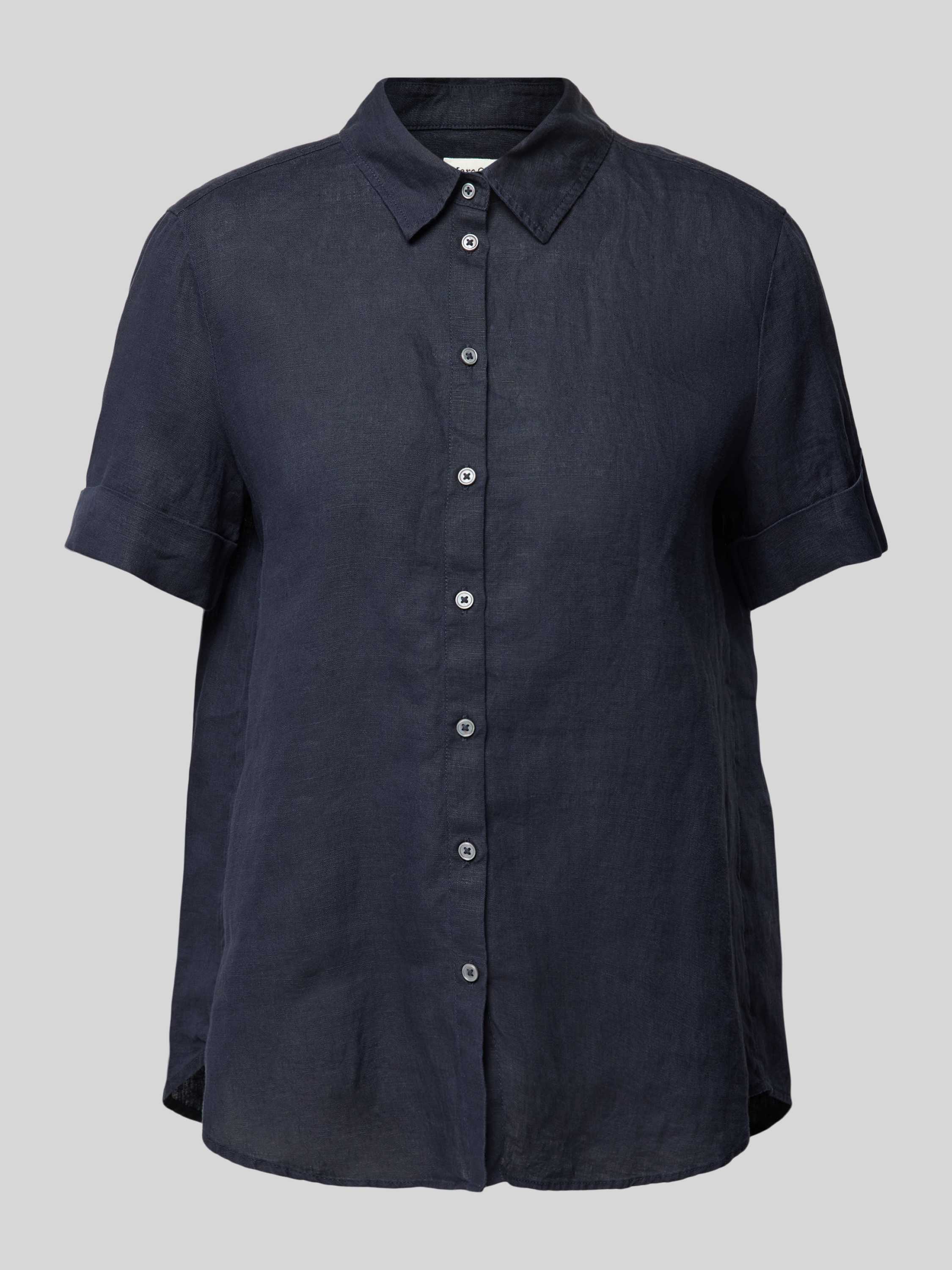 Marc O'Polo Reguliere korte linnen blouse Blue Dames