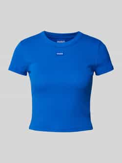 Hugo Blue Kort T-shirt met labelpatch model 'Baby Tee'