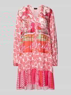 Miss goodlife Knielange tuniekjurk van viscose met knoopsluiting