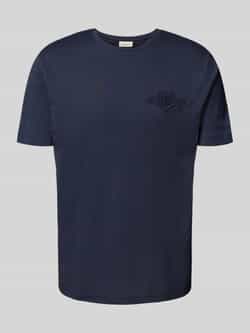 Gant Regular fit T-shirt met labelstitching en ronde hals