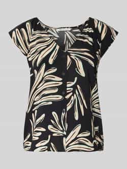 Tom Tailor Denim Relaxed fit blouse met korte mouwen van pure viscose