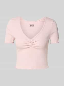 Only Regular fit korte top van een mix van katoen en elastaan model 'BETTY'