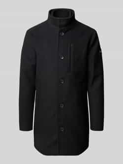 Tom Tailor Regular fit lange wollen jas met opstaande kraag
