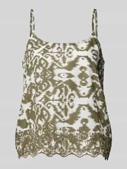 Only Groene Bedrukte Tanktop Vrouwen Lente Green Dames