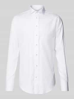 Profuomo Slim fit zakelijk overhemd met kentkraag model 'Cutaway'
