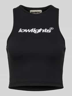 Low Lights Studios Korte tanktop met labelstitching model 'BASIC'