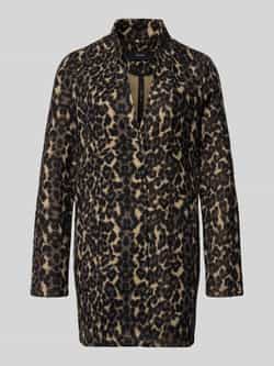 Vero Moda Regular fit lange jas met dierenprint model 'BRUSHEDKATRINELEO'