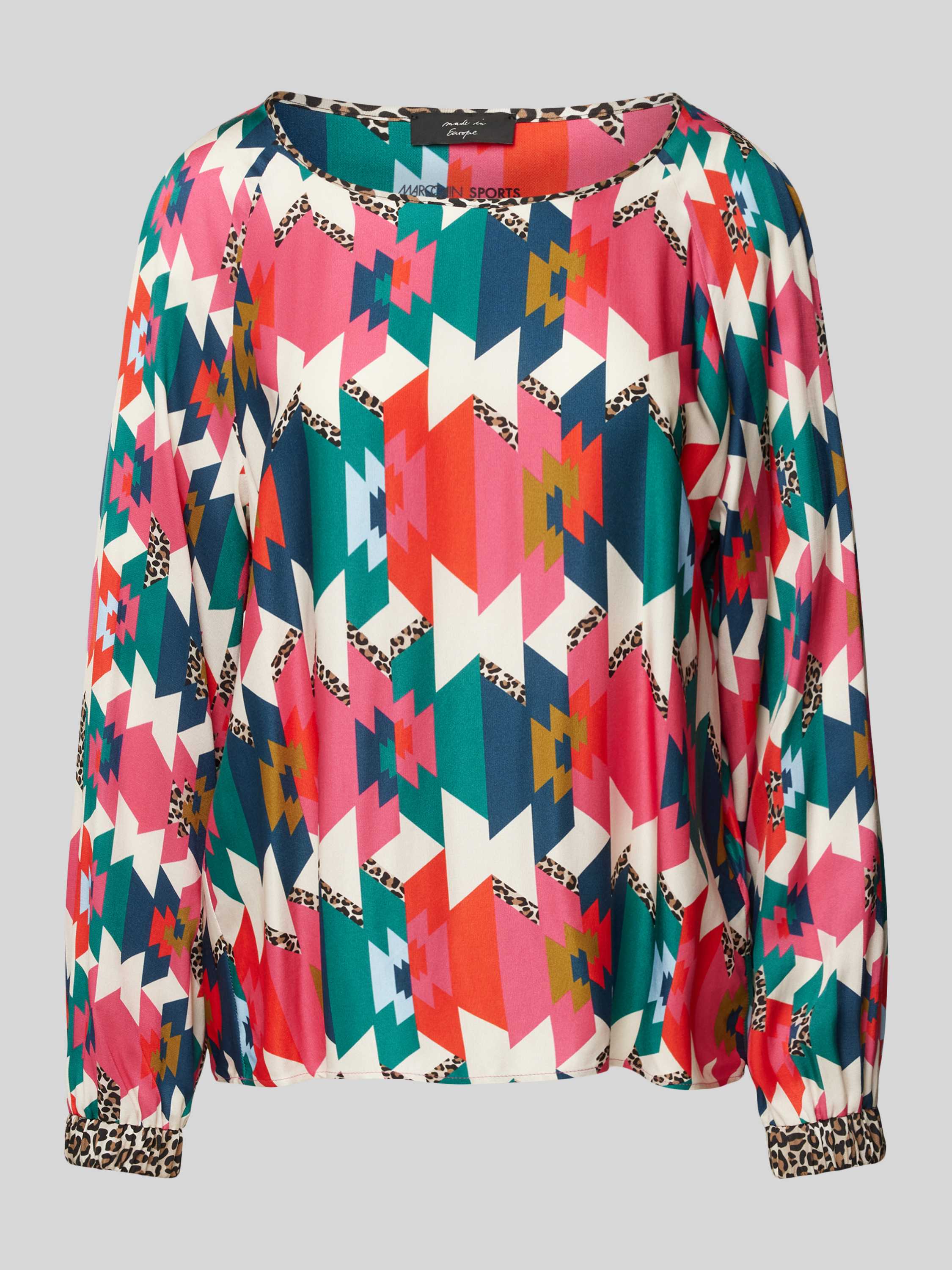 Marc Cain Raglan Viscose Blouse met Patroonmix Multicolor Dames