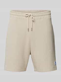 Hugo Blue Regular fit sweatshorts met labelpatch model 'Nuwafflo'