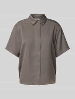 Samsøe Regular fit blouse van lyocell met blinde knoopsluiting