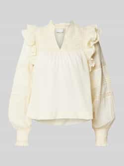 NEO NOIR Regular fit blouse met gehaakt kant model 'Mauri'