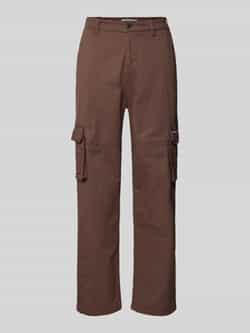 REVIEW Straight leg cargobroek met labelpatch
