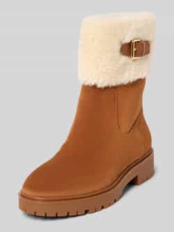Lauren Ralph Lauren Leren boots met voering van teddybont model 'ALLYSON'