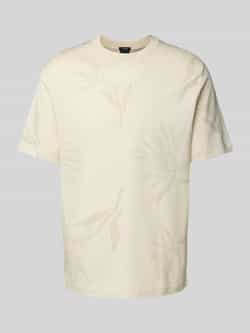 Boss T-shirt met geribde ronde hals model 'Taut'