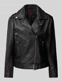 Stefanel Leren jack met ritszakken model 'PELLE'