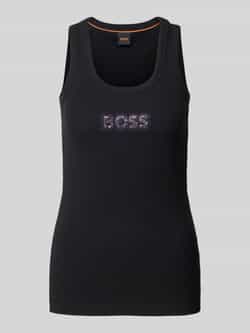 Boss Orange Tanktop C_Ematite_stonebadge met boss-borduursel van glitterstenen