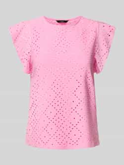 Vero Moda Regular fit T-shirt met ajourpatroon model 'TASSA'