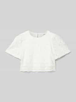 s.Oliver RED LABEL Boxy Fit blouse met korte mouwen met viscosevoering en broderie anglaise