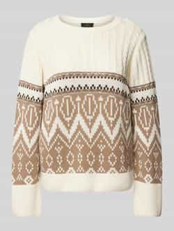 Monari Gebreide pullover met ribboorden