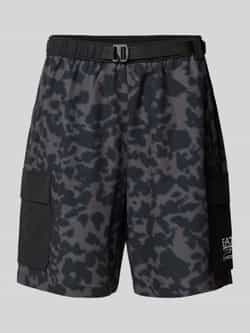 EA7 Emporio Armani Loose fit cargoshirt met labelprint model 'TRAIN VISIBILITY'