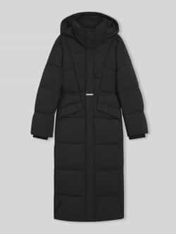 Boss Regular fit gewatteerde lange jas met capuchon