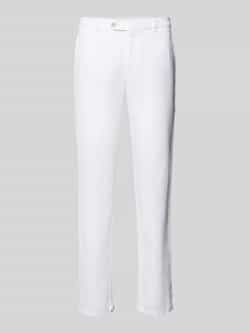 Mmx Regular fit linnen broek met riemlussen model 'LYNX'