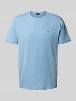 Napapijri T-shirt met labelstitching en ronde hals
