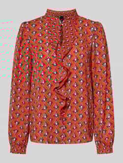 Marc Cain Regular fit blouse in all-over look met volants