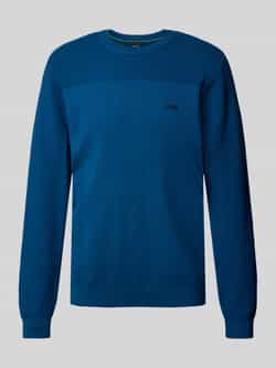 BOSS Green Gebreide pullover met labelprint model 'Momentum'