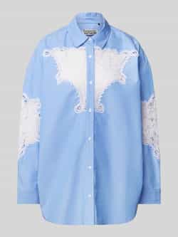 Essentiel Antwerp Oversized overhemdblouse met kant model 'Hoofd'