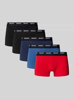 HUGO Boxershort van katoenmix met logostitching in een set van 5 stuks