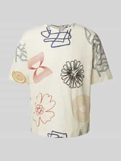 MCNEAL T-shirt met geribde ronde hals