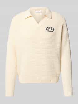 REVIEW Gebreide pullover met labelstitching
