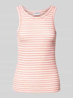 Jake*s Casual Top met bandjes en streepmotief met ronde hals