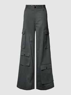 G-Star RAW wide leg cargobroek met visgraat grijs