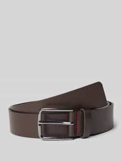 HUGO Leren riem met label in reliëf model 'Gerik'