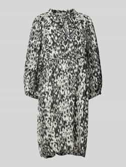 Kaffe Korte jurk met ¾ mouwen en all-over print Gray Dames