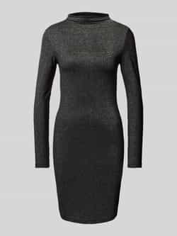 Pieces Slim fit bodycon jurk met effectgaren en korte opstaande kraag model 'MONICA'