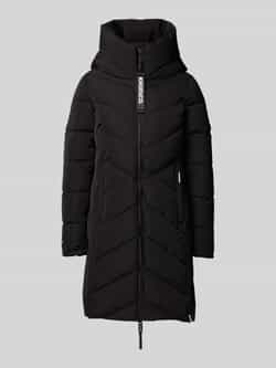 Khujo Regular fit gewatteerde lange jas met logoprint model 'Darka'