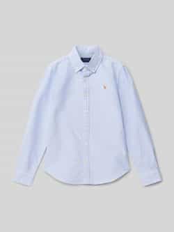 Polo Ralph Lauren Teens Regular fit overhemdblouse met labelpatch model 'TRINETTEOX'