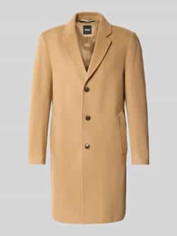 Boss Slim fit lange wollen jas met reverskraag model 'HYDE'