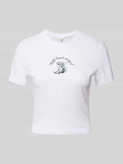 Only Slim fit T-shirt van puur katoen model 'KARINA'