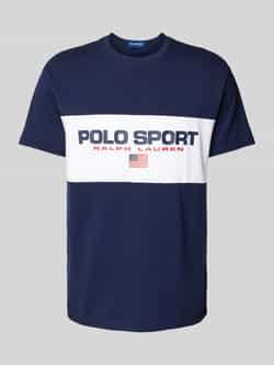 Polo Sport Colour Block Large Logo T-Shirt Blue- Heren Blue
