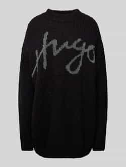 HUGO Oversized gebreide pullover met labelprint model 'Sloguessy'