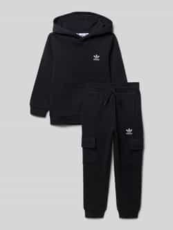 Adidas Originals Essential Trefoil Overhead Tracksuit Children Zwart Kind Zwart