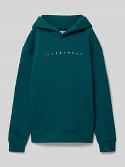 Jack & jones JUNIOR hoodie JJESTAR met logo petrol Sweater Groen Tekst 152