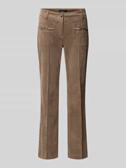 CAMBIO Broek in leerlook model 'FARAH PATACHED POCKET'