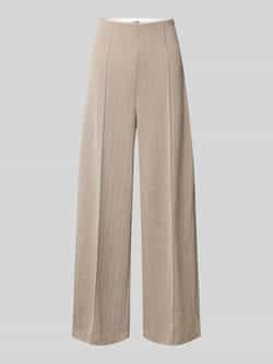 Ichi Wide leg stoffen broek met vaste persplooien model 'KATE'