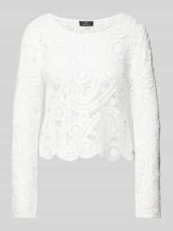 Monari Gebreide pullover met ajourborduursel