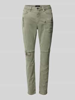 Monari Slim fit broek met opgestikte zakken